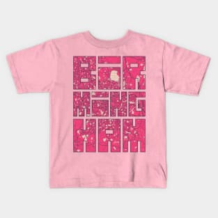 Birmingham, England City Map Typography - Blossom Kids T-Shirt